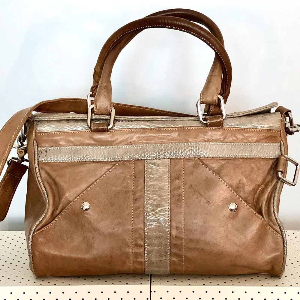 REBECCA MINKOFF LARGE SIZE MIXED MEDIA SATCHEL